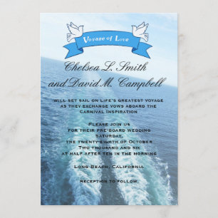 Invitation Voyage d'amour Bateau de croisière/Destination de 