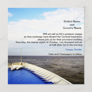 Invitation Voyage d'amour   Mariage bateau de croisière/desti