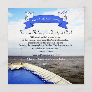 Invitation Voyage d'amour   Mariage sur un bateau de croisièr