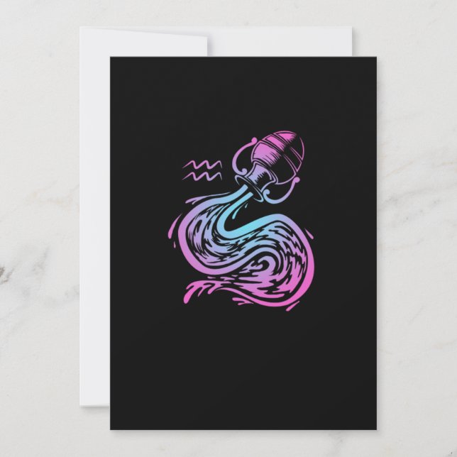 Invitation Voyage d'anniversaire Aquarius Cadeau Zodiac Symbo (Devant)