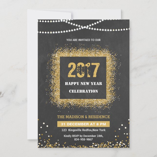 Invitation Voyage de fête du Nouvel An (Devant)