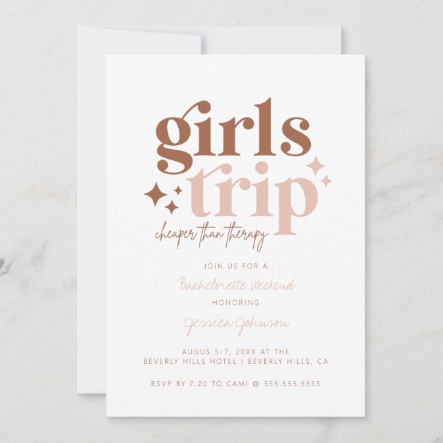 Invitation Voyage de filles + Combo Itinéraire (Devant)
