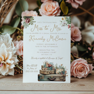 Invitation Voyage de Miss à Mrs. Bagages Vintage