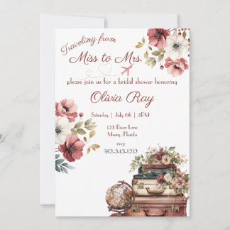 Invitation Voyage de Mlle à Mme, Fête des mariées, Voyage