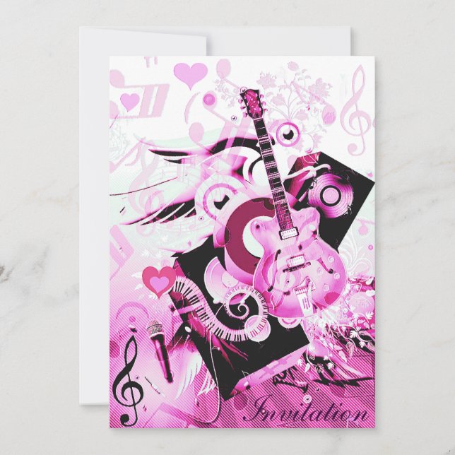 Invitation Voyage de musique-rose_ (Devant)