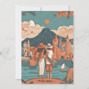 Invitation voyage destination mariage enregistrer la date