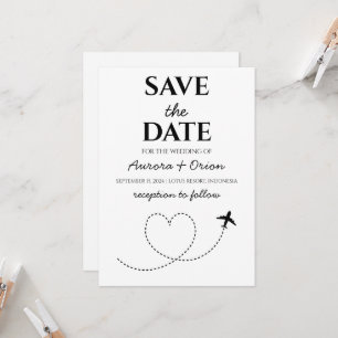 Invitation voyage destination mariage enregistrer la date