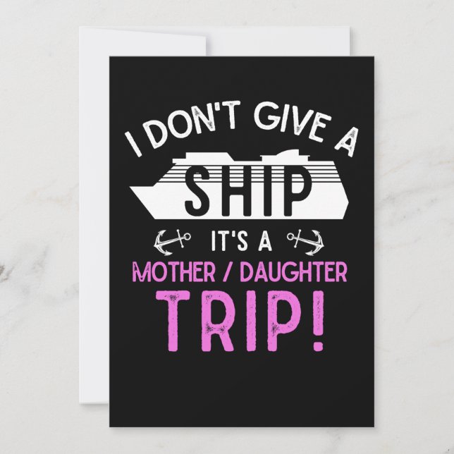Invitation Voyage en bateau de croisière mère et fille (Devant)