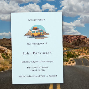 Invitation Voyage en camping-car pour la fête de retraite