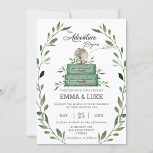 Invitation Voyage Mariage d'aventure verdure