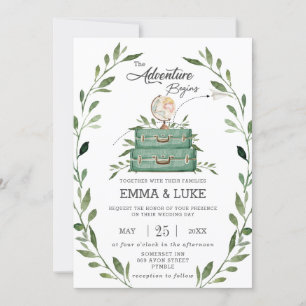 Invitation Voyage Mariage d'aventure verdure