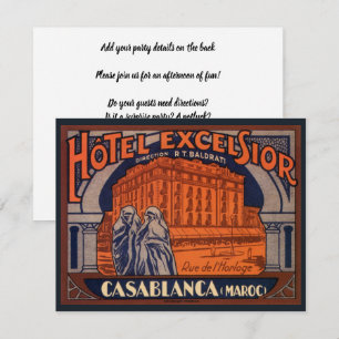 Invitation Voyage Vintage, Casablanca au Maroc, Afrique