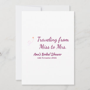 Invitation Voyager douche nuptiale ajouter nom date de manque