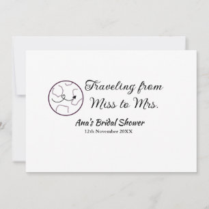 Invitation Voyager douche nuptiale ajouter nom date de manque