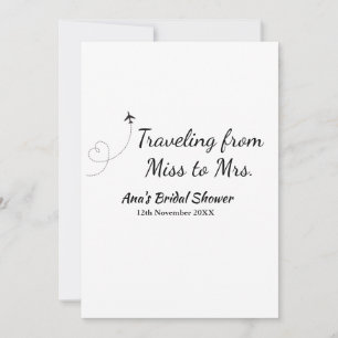 Invitation Voyager douche nuptiale ajouter nom date de manque