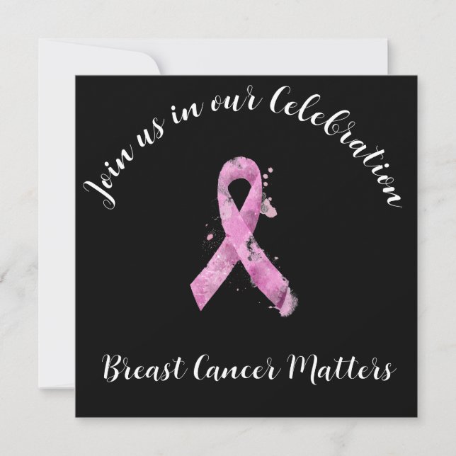 Invitation Vrai cancer du sein Pink Ribbon Party (Devant)