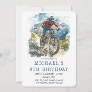 Invitation VTT 8e anniversaire Modèle de fête