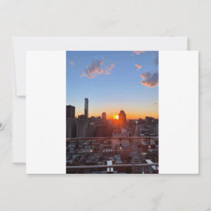 Invitation Vue artistique de la ville de New York au coucher