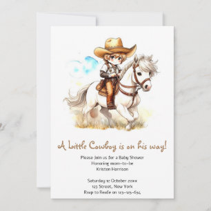 Invitation Vue de l'Ouest : Baby shower rustique de Cowboy