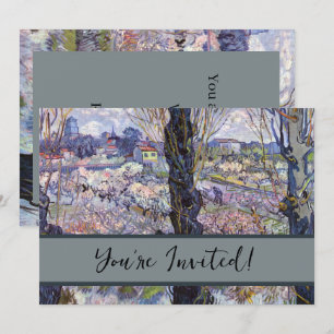 Invitation Vue de Van Gogh sur les vergers en fleurs d'Arles