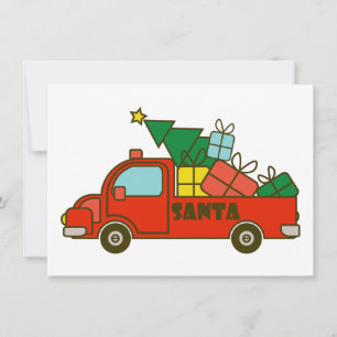 Invitation Vue latérale du camion père Noël Joyeux Noël