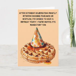 Invitation Waffle Thème satirique Anniversaire Bash