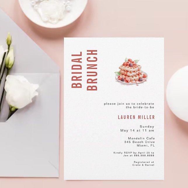 Invitation Waffles moderne Bridal Brunch Douche (Créateur téléchargé)