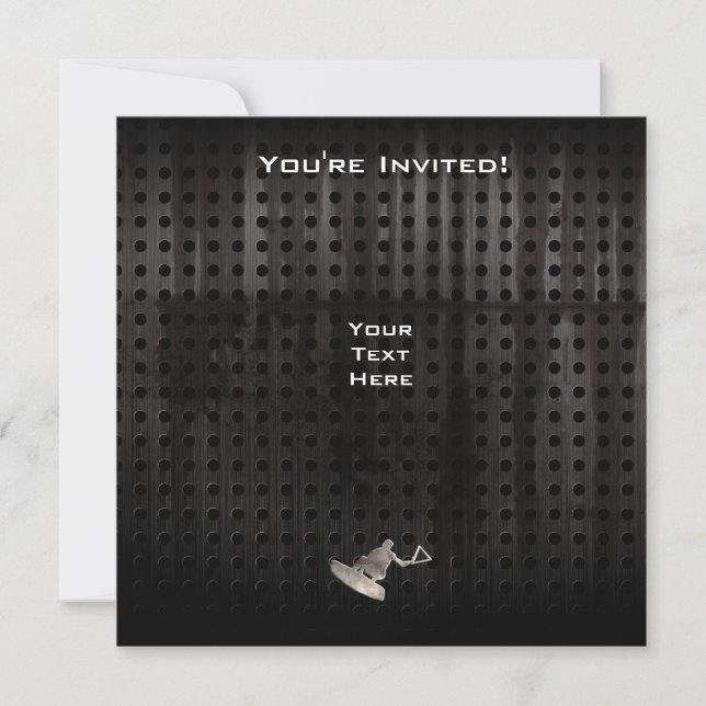 Invitation Wakeboarder; Noir Cool (Devant)
