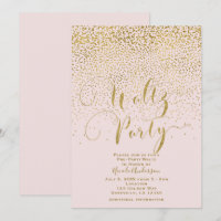 WALTZ Party Dance Event Blush Pink & Gold Confetti