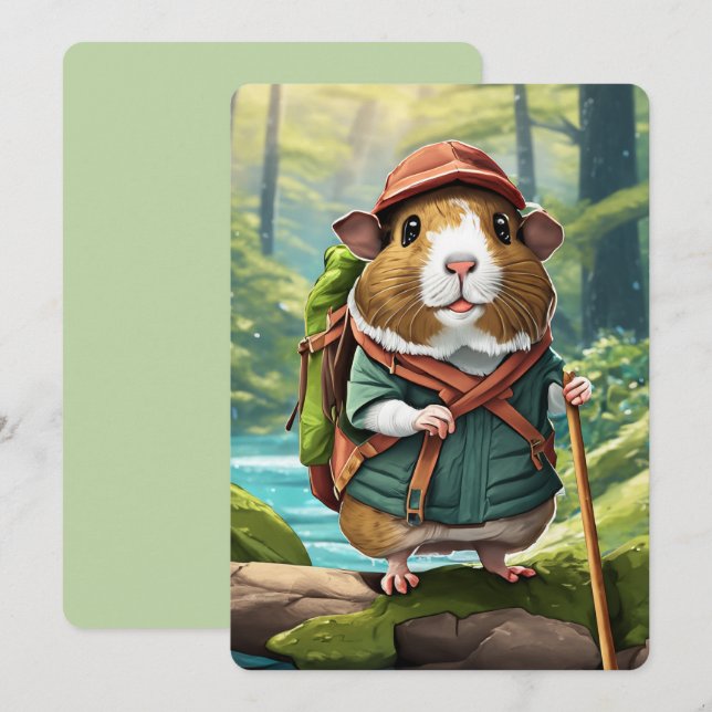 Invitation Wanderer de livre d'histoire, guinéen de randonneu (Devant / Derrière)