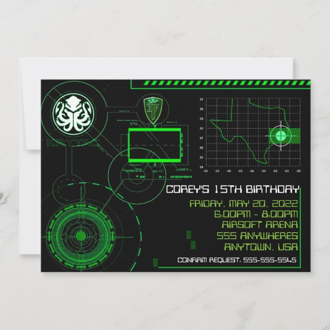 Invitation War Military Airsoft 5x7 (Devant)