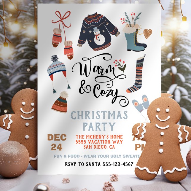 Invitation Warm and Cozy Winter Party Christmas Clothes (Créateur téléchargé)