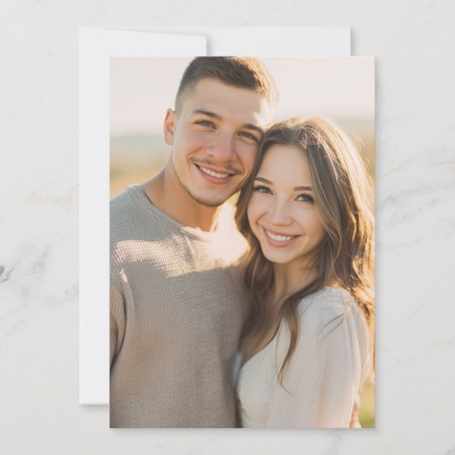Invitation Warm Beige Romantic Photo (Devant)