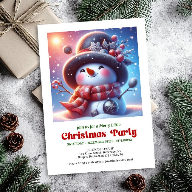 Invitation Warm funny snowman invite holiday party digital (Warm funny snowman invite holiday party digital

)