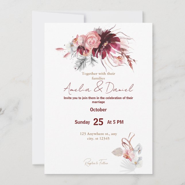 Invitation Warm Octiber Wedding (Devant)