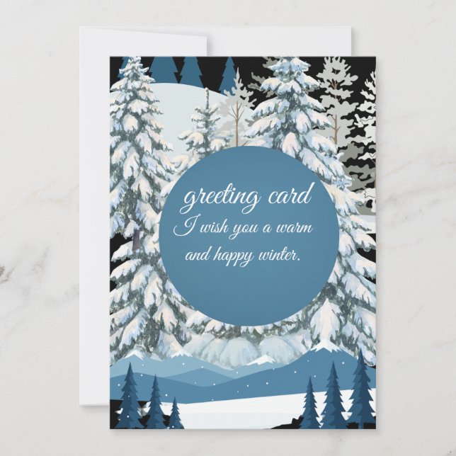Invitation Warm Winter Greeting Card Cozy Elegant Design (Devant)