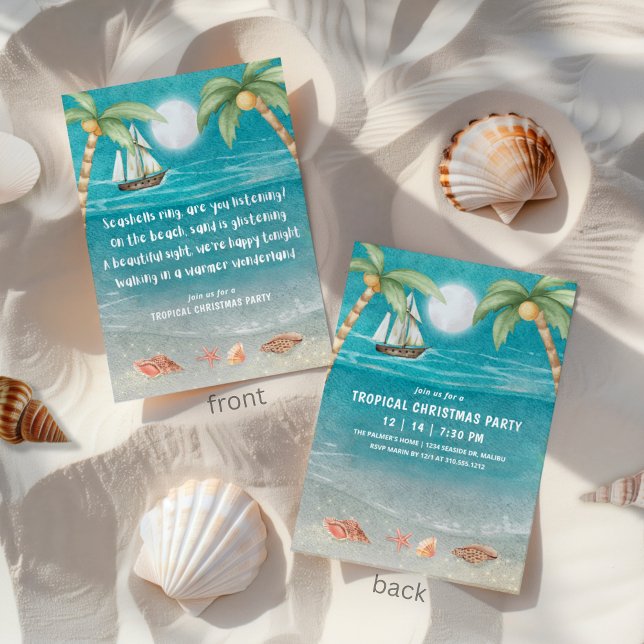 Invitation Warmer Wonderland Tropical Beach Christmas Party (Créateur téléchargé)