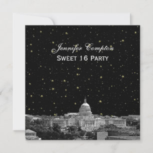 Invitation Washington DC Skyline Etch Starry do-it-yourself S