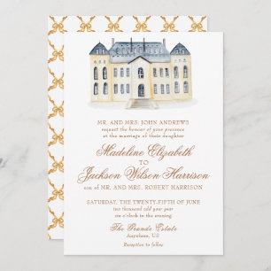 Invitation Watercolor Anglais Manor Mariage