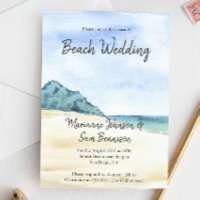 Watercolor Beach Ocean Décontracté Beach Mariage