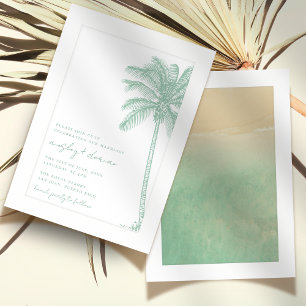 Invitation Watercolor Beach Palm Tree Boho Mariage