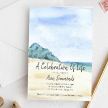 Watercolor Beach Scène Célébration De La Vie