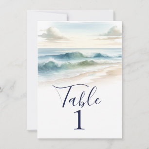 Invitation Watercolor Beach Waves Rustic Mariage Numéro de ta