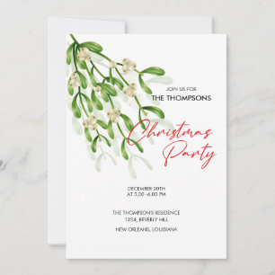 Invitation Watercolor Berry Branches Noël