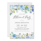 Watercolor Blue Hydrangea Floral Retraite Party