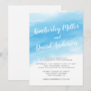 Invitation Watercolor Blue Seaside