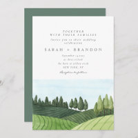 Watercolor Blue Sky Forest Mariage