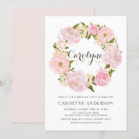Watercolor Blush Pink Wreath fête d'anniversaire
