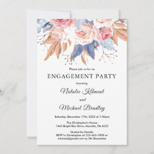 Invitation Watercolor Boho Botanique Floral Engagement Party
