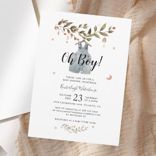 Invitation Watercolor Boho Fall Boy Baby shower